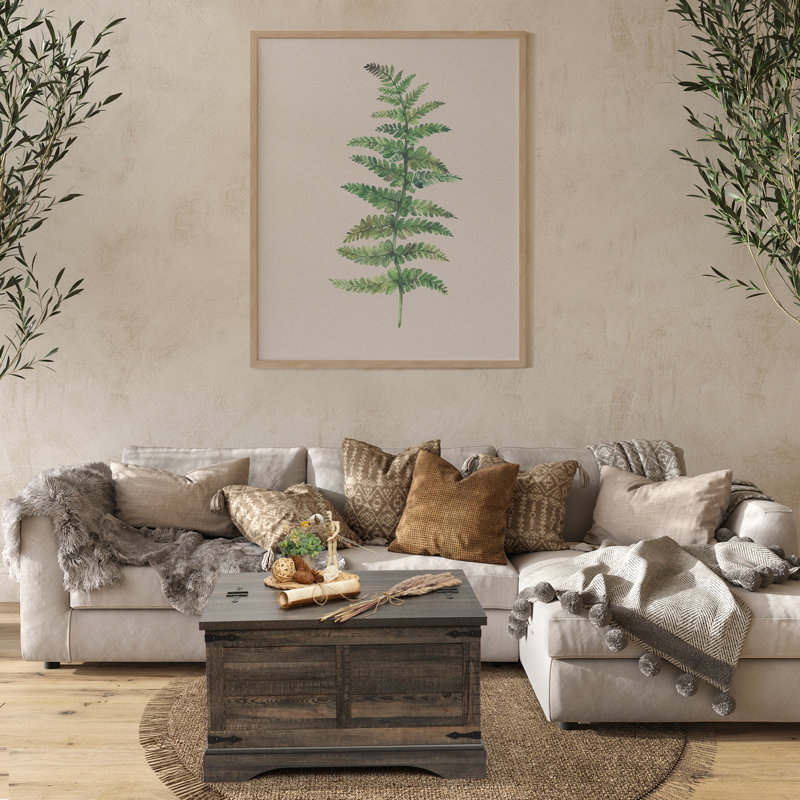 Table basse de rangement carrée avec plateau relevable à charnière de 31,5 po Curnow, Bois espresso