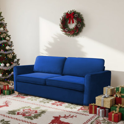 Latitude Run 71" Full Size Velvet Loveseat Sleeper Sofa Couch with Gel-Infused Memory Foam Mattress, Space-Saving Convertible Sofa Bed for Small Spaces/Apartment