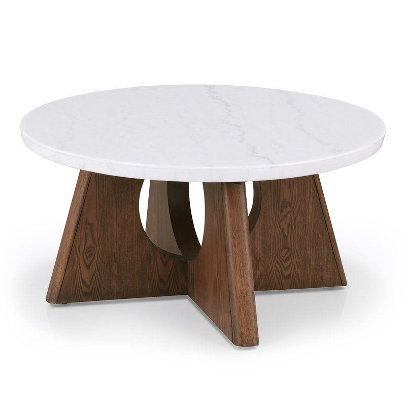 Table basse Briarden avec dessus en marbre véritable et découpe