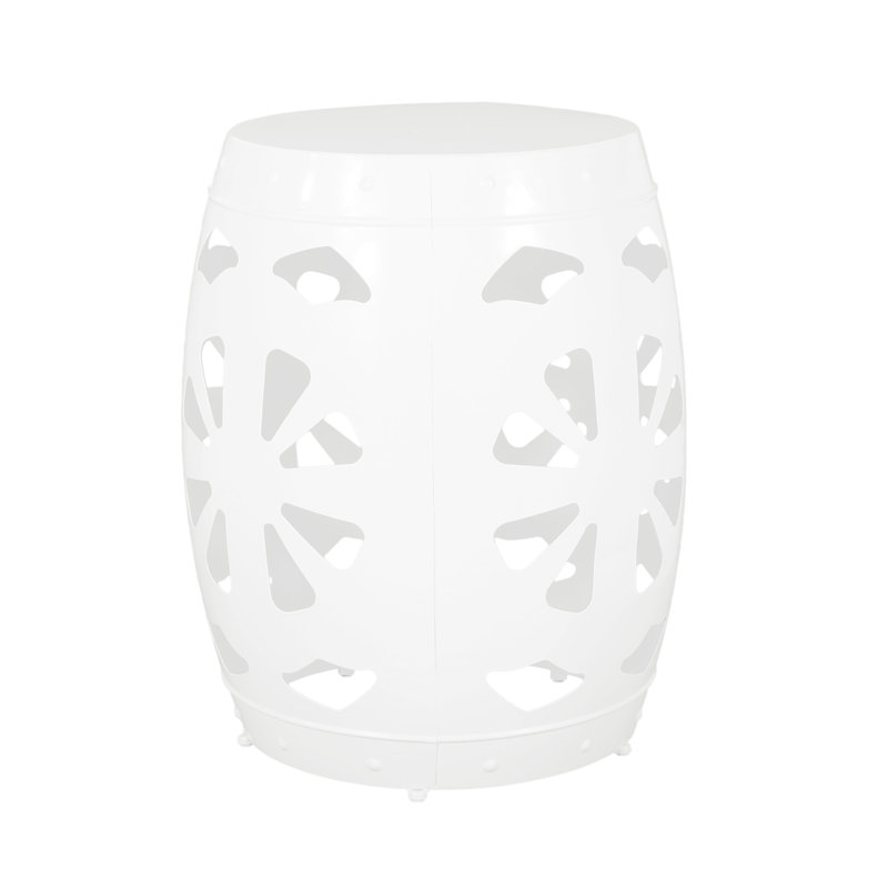 Grande table moderne en fer blanc - sans assemblage, attrait élégant chic, assemblage, Blanc
