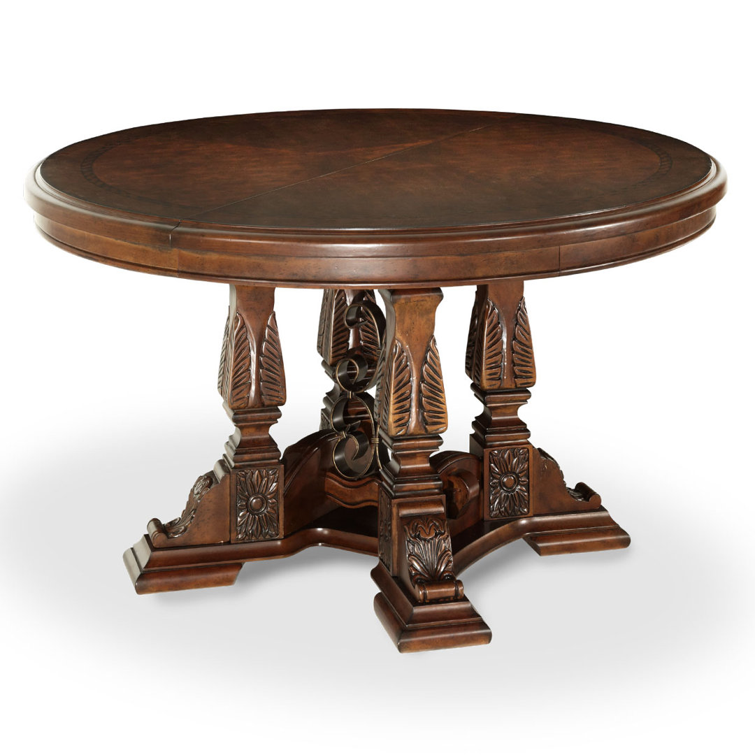 Windsor Court Extendable Round Solid Wood Top Dining Table Michael Amini