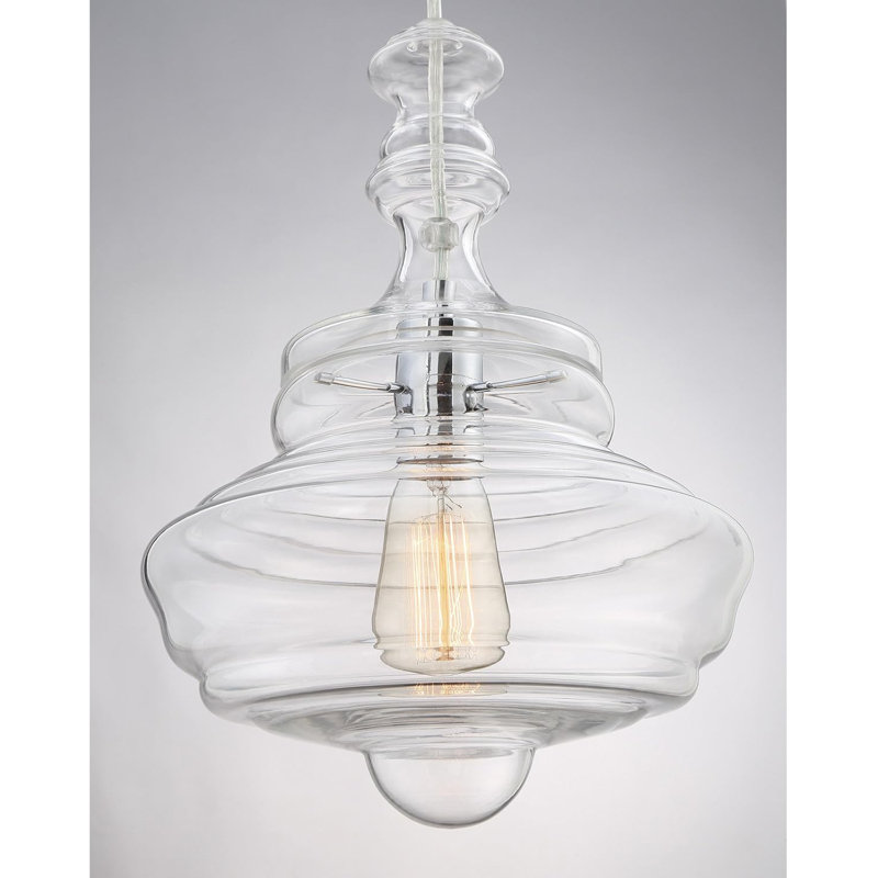 Luminaire suspendu en verre poli à 1 lumière Quoizel Morocco Genie