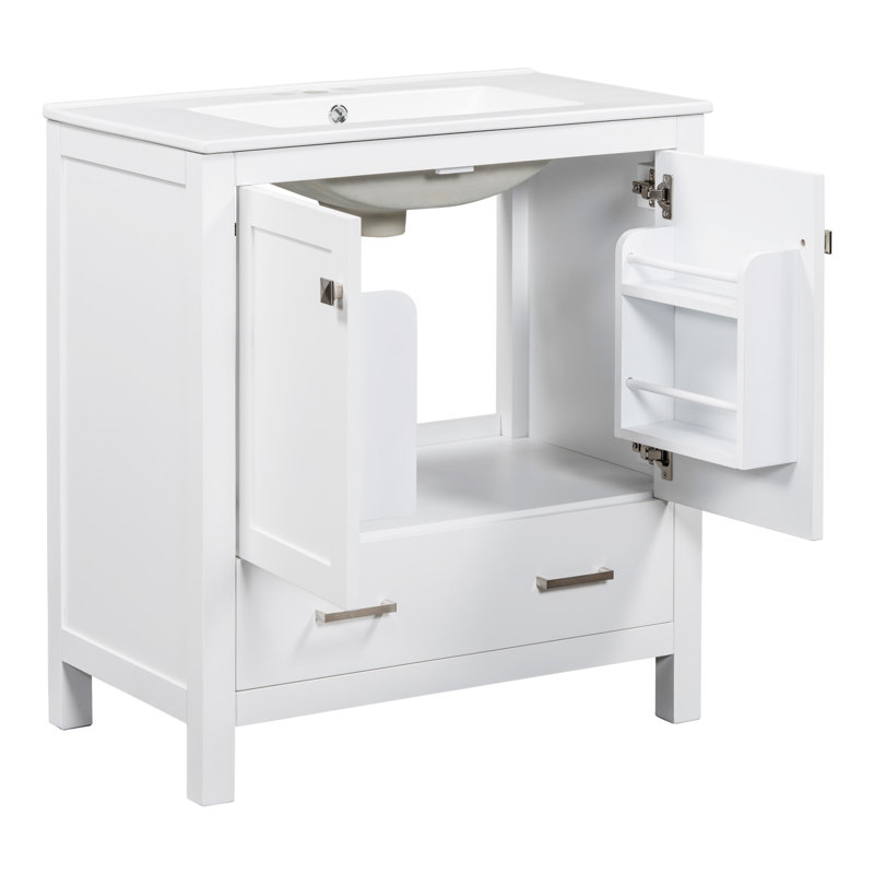 Meuble-lavabo blanc avec lavabo simple 30 po Revonda