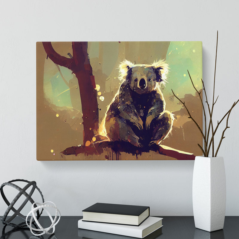 Koala Bear Art Painting Abstract - Wrapped Canvas, 35cm H x 50cm W x 3cm D
