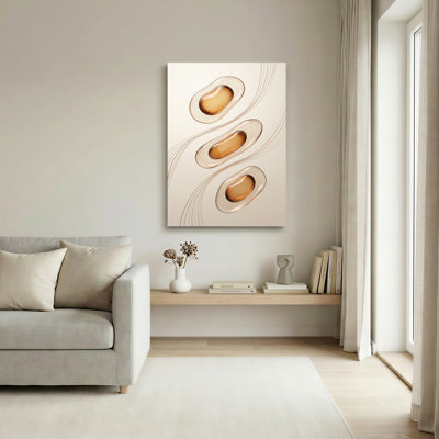 Golden Swirls, reproduction d'art sur toile, ensemble de 1