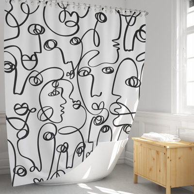 Line Art Shower Curtain