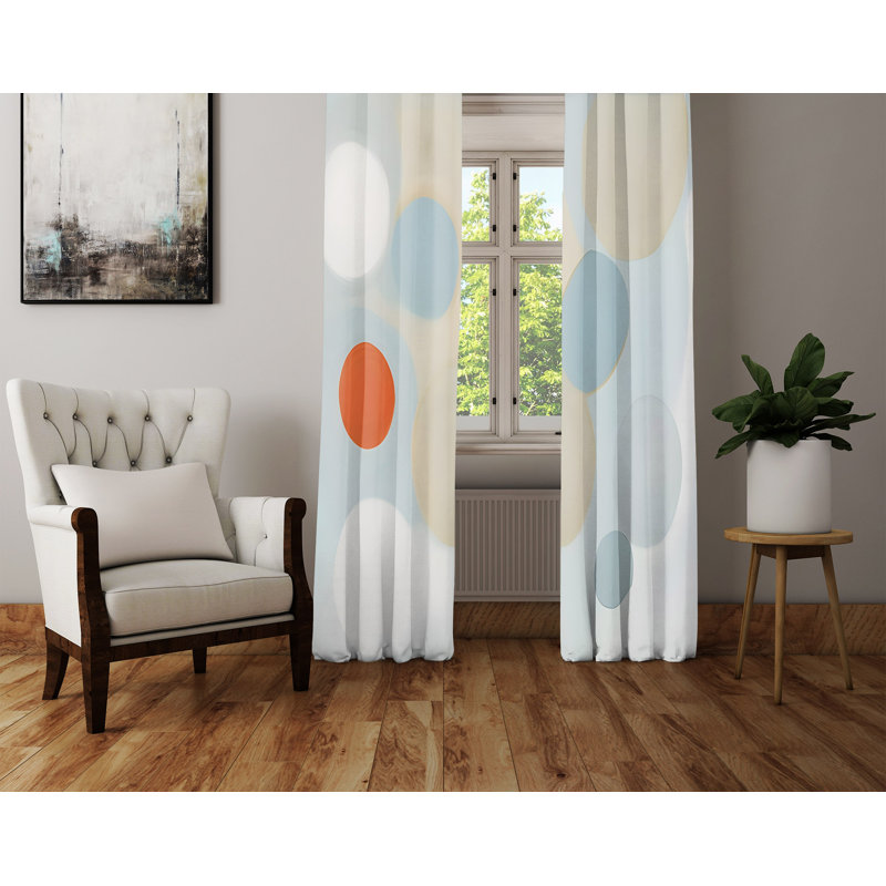 Paire de rideaux semi-transparents en polyester Deyani, L 40 po x L 52 po