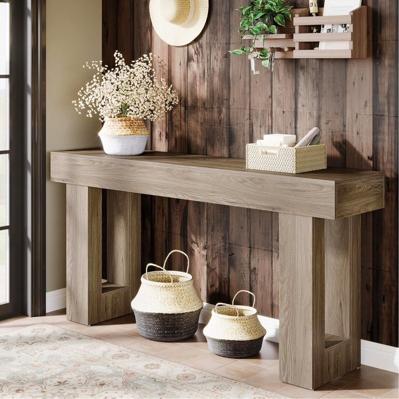 Console 63 pouces Farmhouse Console, Gris