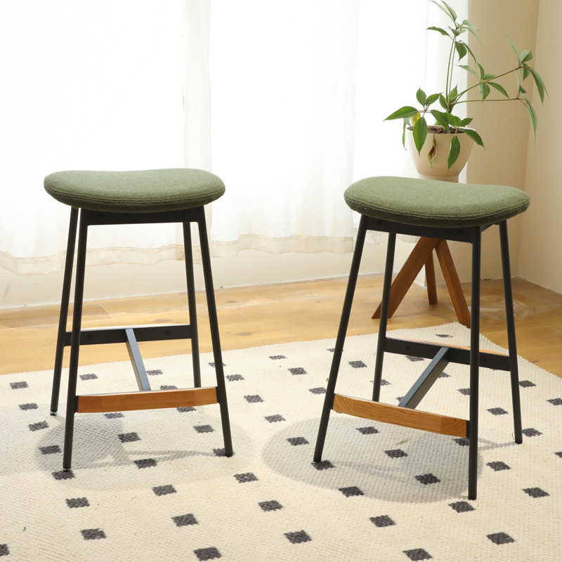 Ensemble de 2 tabourets modernes, Vert