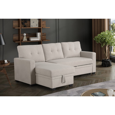 Canapé modulaire convertible rembourré avec méridienne coulissante