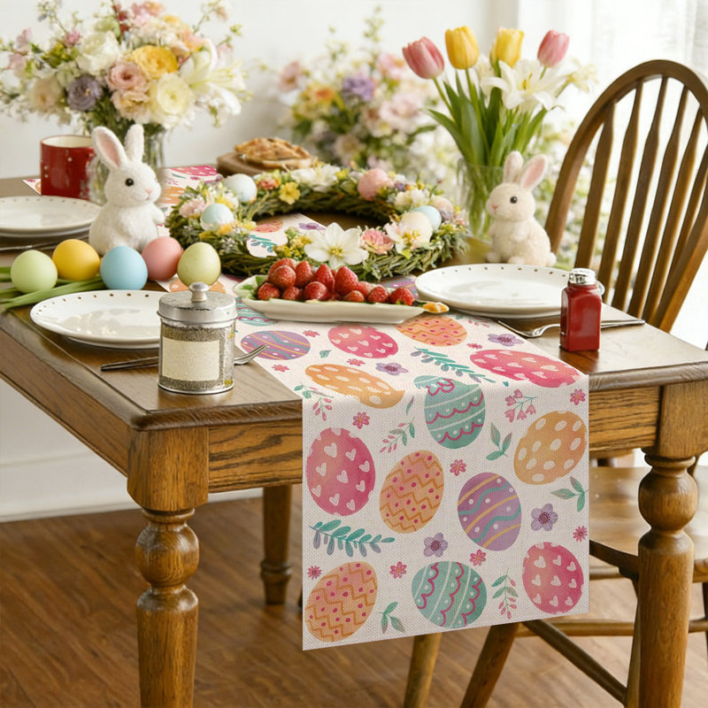 Nappe de Pâques avec nappe de cuisine, E
