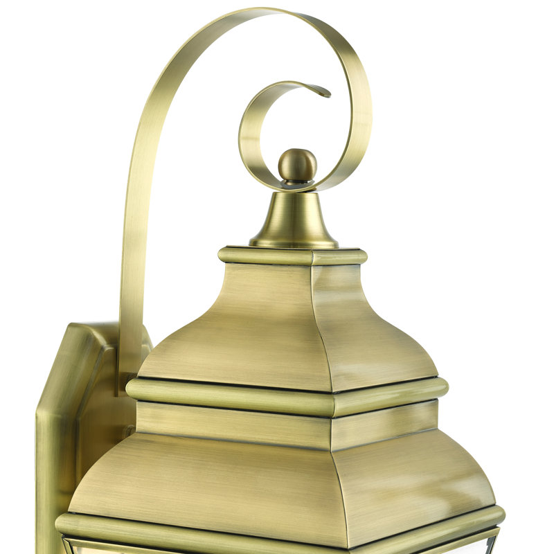 Lanterne murale d'extérieur à 2 ampoules H 21,5 po Anousha, Laiton antique