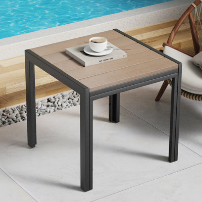 Table d'appoint carrée de patio, table d'extérieur avec protection UV
