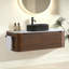 Meuble-lavabo 48 po avec lavabo ovale en céramique noire et porte-serviettes-133403934