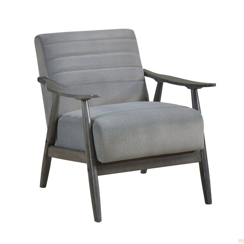 Fauteuil d'appoint décontracté en velours gris 1 pièce, Velours gris velours