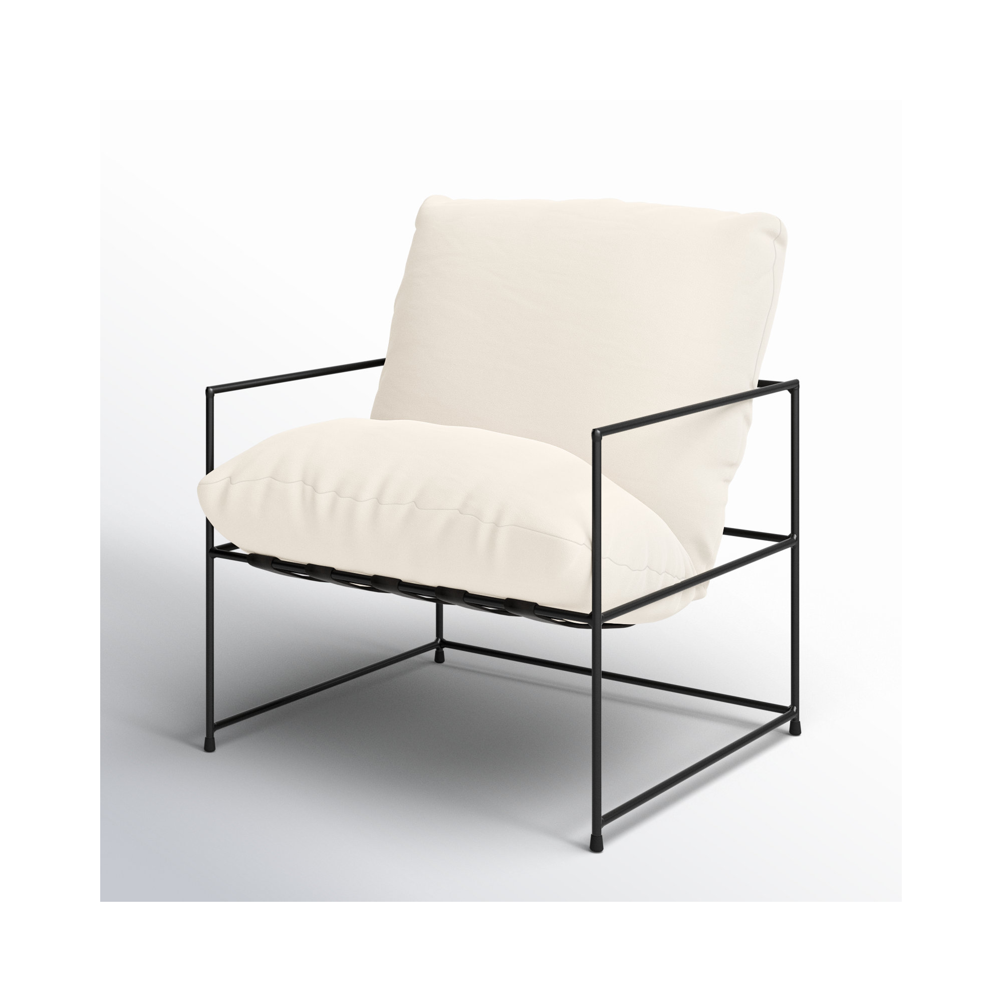 Danita Upholstered Armchair, Washed White Performance Canvas