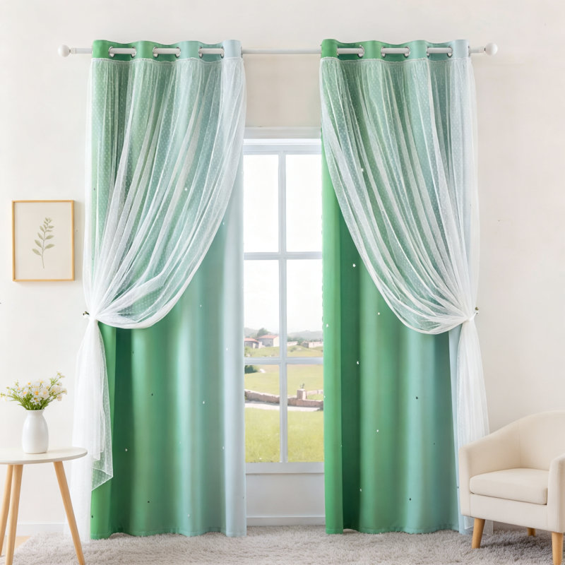 Rideaux occultants verts de 84 pouces, 2 panneaux