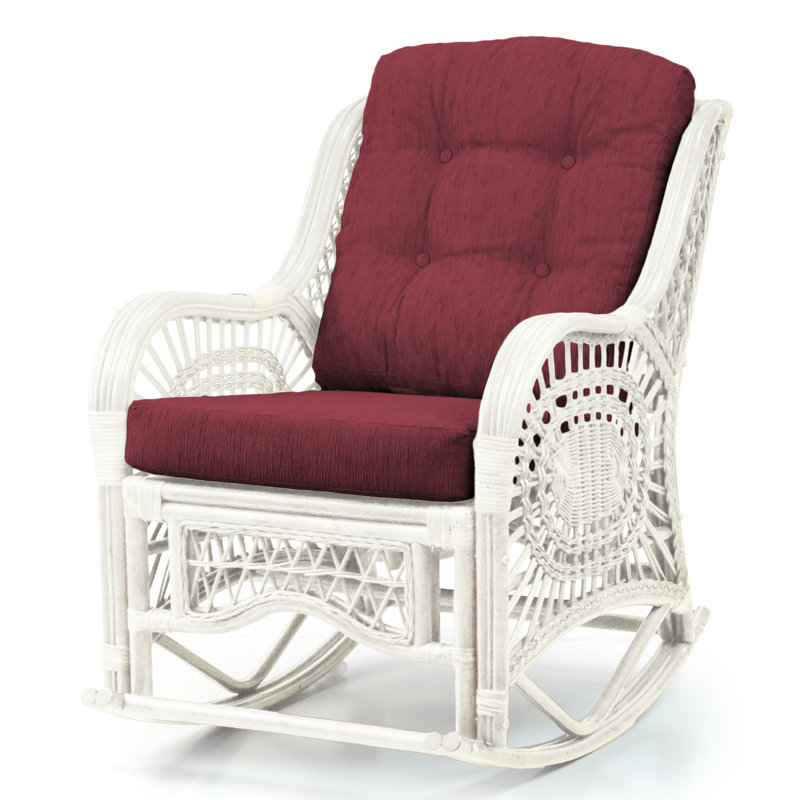 Chaise berçante Malibu, Brun foncé, Blanc