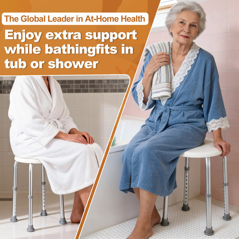 Shower Chair Seat For Senior Up To 300Lb Capacity For Bathtub Slip Resistant Shower Seat