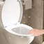 Toilette confortable avec siège 17 po, lavabo à double chasse 1,1 / 1,6, lavabo sans rebord, blanc brillant brillant 006 pour salle de bain en céramique hygiénique silencieuse