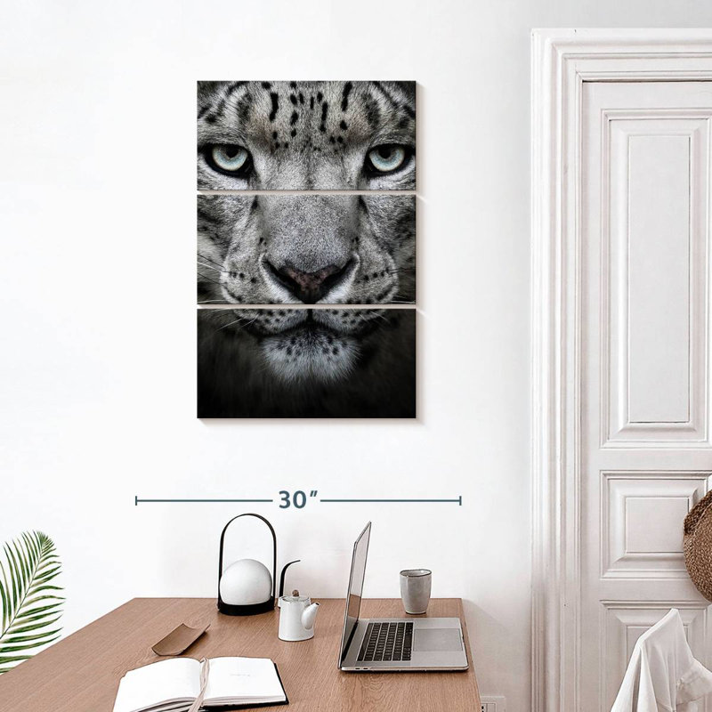 Snow Leopard Face, 32" H x 20" W