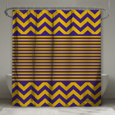 Yellow Purple Julianne Shower Curtains Extra Long