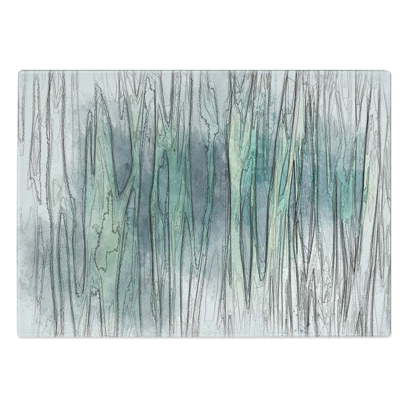Tempered Glass Ocean Ripples Chopping Board, 39 cm W x 28.5 cm L