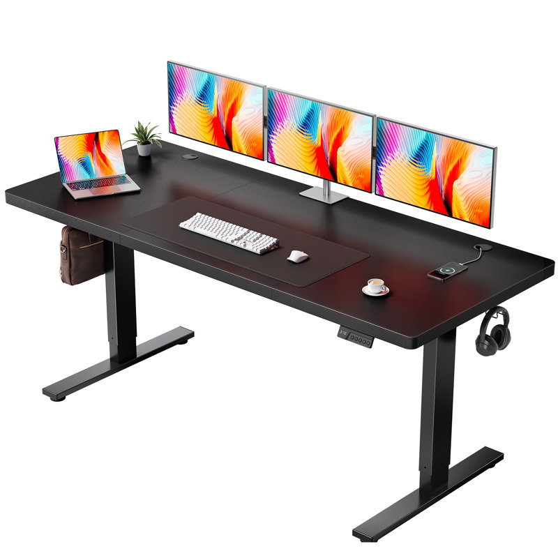 Standing Desk – 1" Thickened Desktop & Heavy-duty Frame, Adjustable Height Electric Desk With Memory Controller, Black