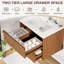 Meuble-lavabo mural de 24 po avec lavabo â€“ Meuble-lavabo suspendu dotÃ© de 2 tiroirs de rangement spacieux, comprenant un lavabo en cÃ©ramique blanche, un robinet et un siphon-359022176