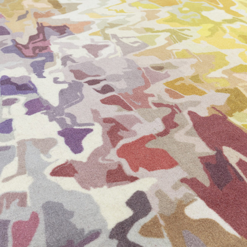 Fung Vibrant Yellow/Purple/Green Area Rug, Rectangle 160 x 230cm