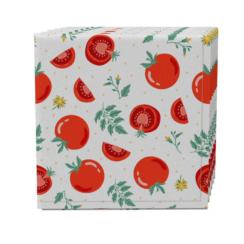 Cotton Twill Floral Square Napkin