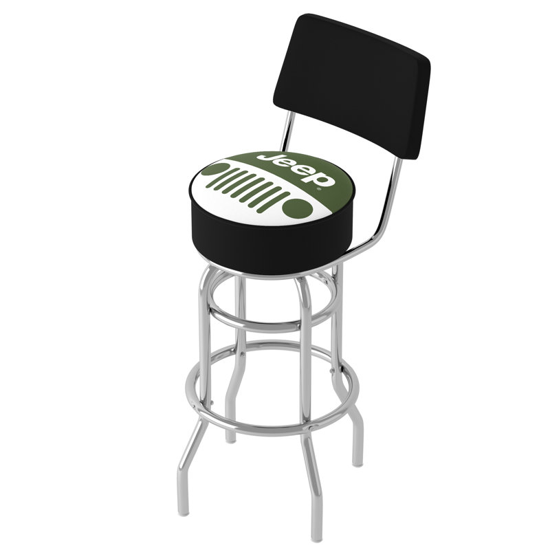 Swivel Upholstered Counter Stool with Metal Frame