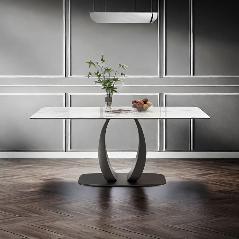 Ensemble de table de salle à manger rectangulaire et chaises, H 29,52 po x L 62,99 po x l 35,43 po