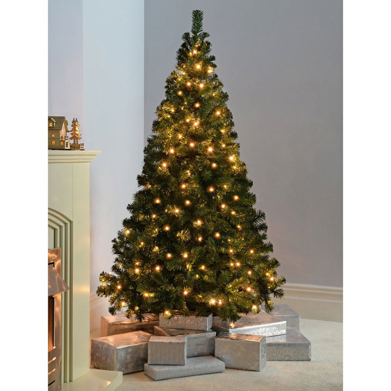 6.89' H Lighted Artificial Spruce Christmas Tree