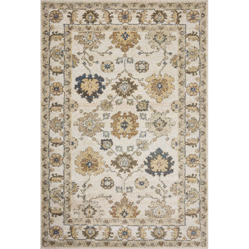 Charlton Home® Devara Ivory / Multi Area Rug, Rectangle 3'7" x 5'7"