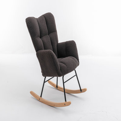 Teddy Fabric Rocking Gilder Nursery Chair For Living Room Indoor
