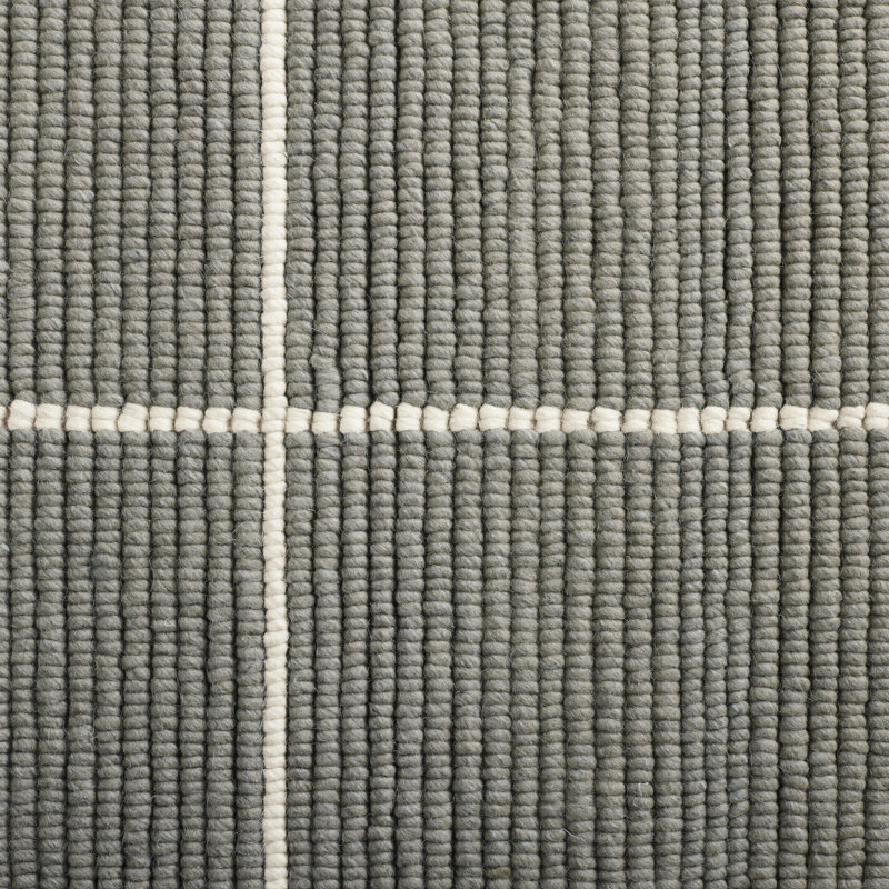 Collet Wool Geometric Area Rug in Haze/Ivory, Rectangle 5' x 8', Gray/Ivory