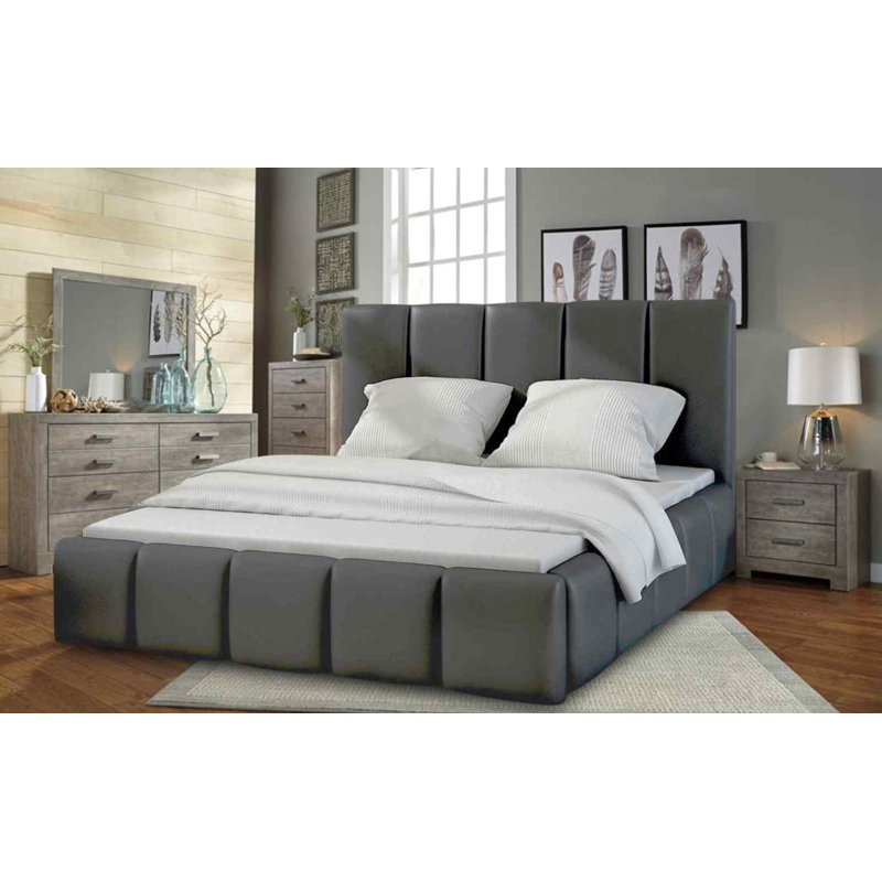 Upholstered Bed, Single (3'), Grey