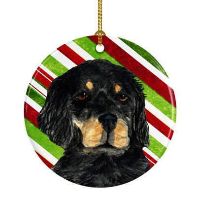 Ornement figurine suspendu en céramique de noël setter