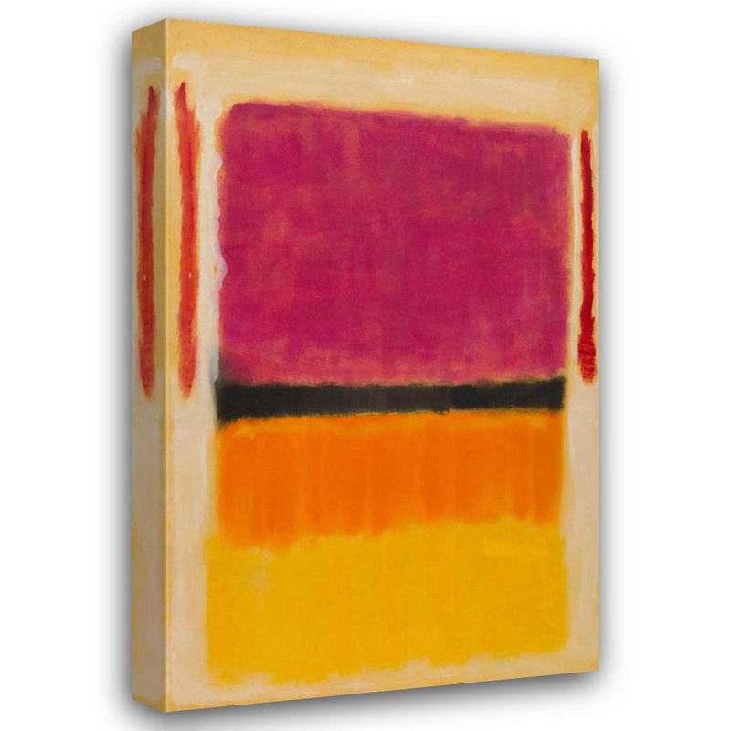Sans titre (violet, noir, orange, jaune sur blanc et rouge), 1949, H 40 po x l 25 po