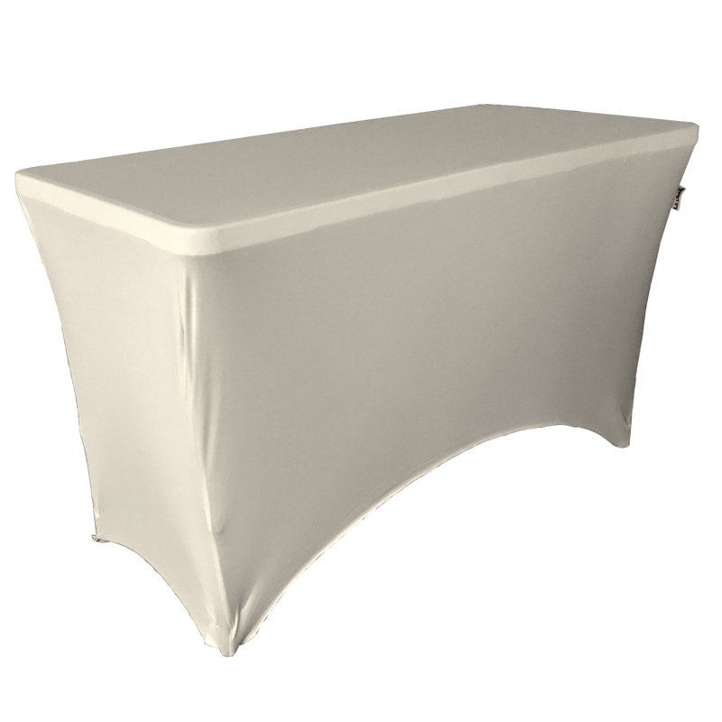 Riviere Spandex Rectangular Tablecloth, White, 96"L X 30"W X 30"H