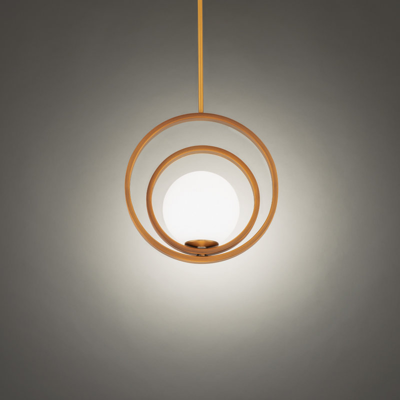 Ellington 1 - Light LED Pendant, Aged Brass