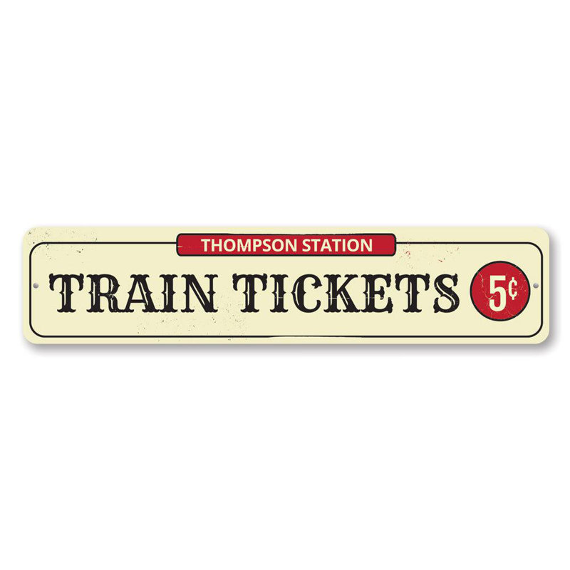 Panneau de train personnalisé, H 4 po x l 18 po x P 0,04 po