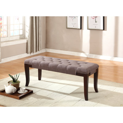 Banc capitonné Linon, tissu, brun