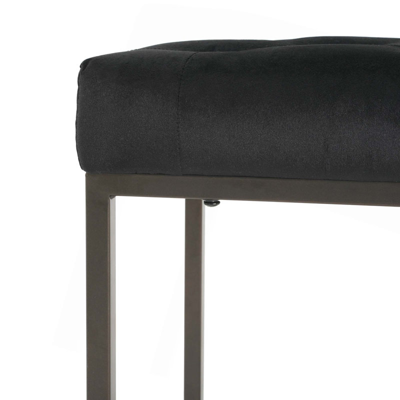 Banc rembourré capitonné, Noir
