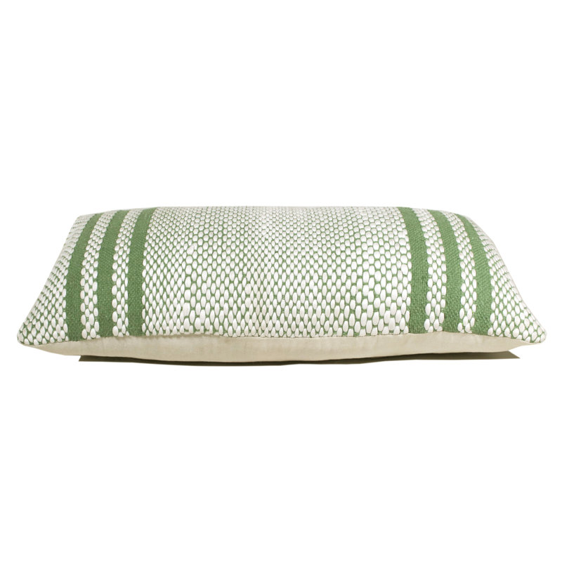 Mélange de coton rectangulaire rayé tissé à la main, Housse de coussin seulement - sans coussin