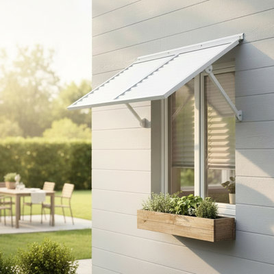 White Breeze Metal Shutter 4.6, Aluminum Exterior Alternative, Solid Powder - Coat Finish Elegance Factor, Flashing Hinge Design Perfection, Stainless Steel Fasteners Benefit, 3 In Package Depth 4.6