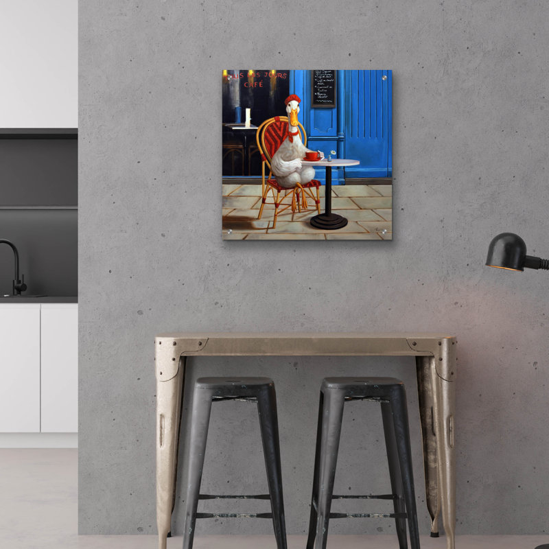  «French Press» par Lucia Heffernan, art mural en verre acrylique, 24 po x 24 po, H 24 po x l 24 po