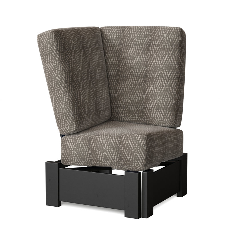 Chaise de patio avec coussins Cherin, Noir texturé, Colombe sensorielle