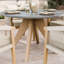 Luna 120cm Round concrete table with 4 Roma Dining Chairs